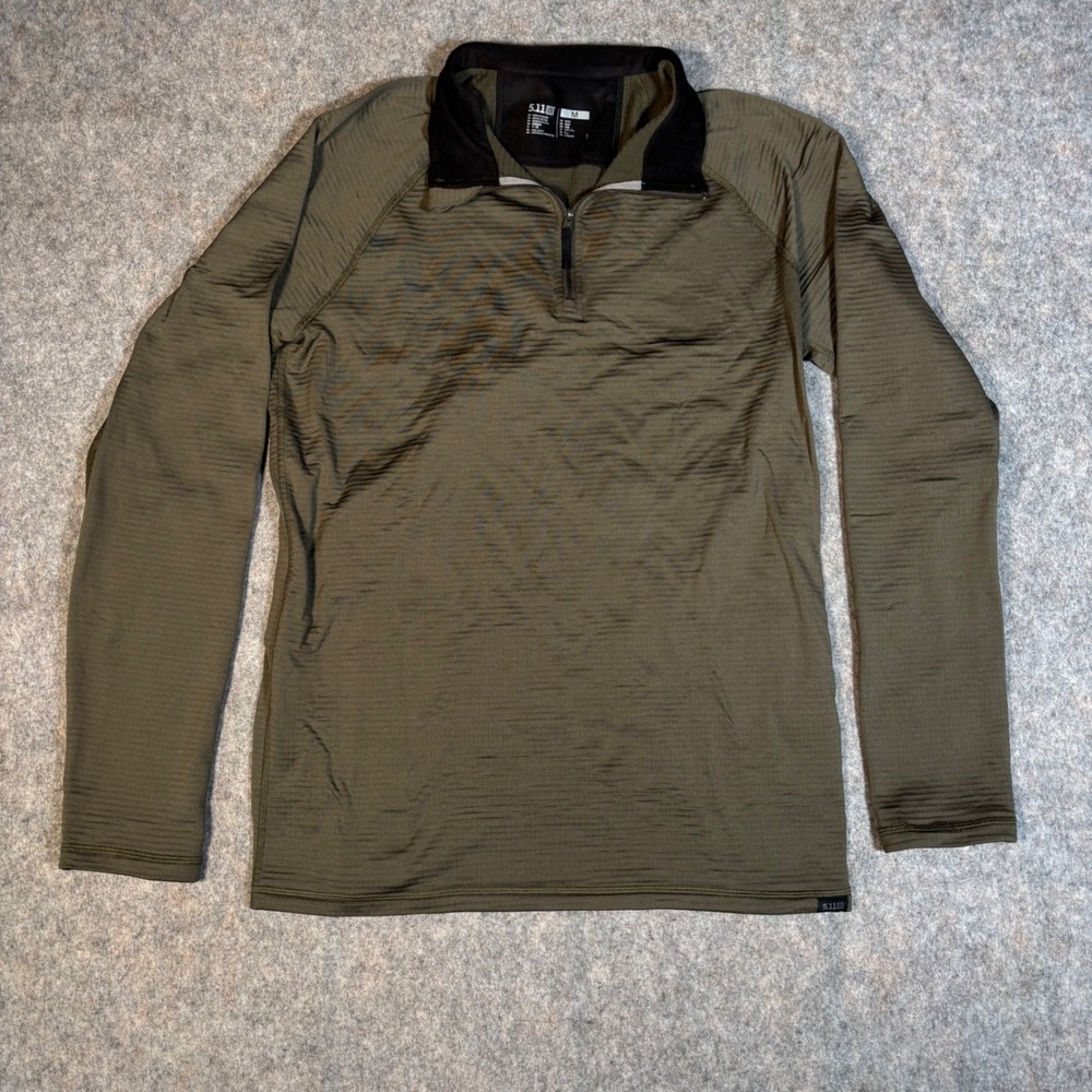 5.11 Tactical Stratos Grid Fleece Quarter Zip Mens M Green 72235-186 Pullover